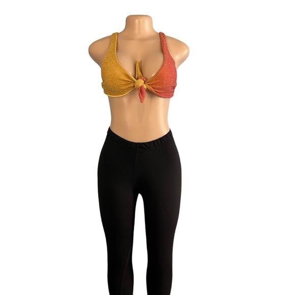 3/$30 🍂 Beach Riot Ombre Metallic Twist Bikini Top - Picture 2 of 7